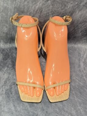 RAYE Tan Strappy Ankle Wrap Sandals